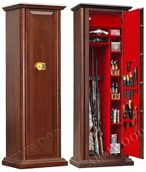 Оружейный сейф с отделкой деревом Armwood 44 EL FLOCK PLUS